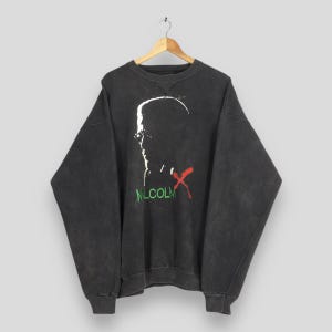 Vintage 90s Malcolm X American Revolutionary Black Sweatshirt XLarge Malcolm X History Civil Rights Crewneck Malcolm X Pullover Oversized XL