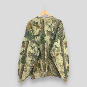 Vintage 90s Jerzees Outdoors Mossy Oak Camo Sweatshirt 3XLarge Camouflage Real Tree Hunting Crewneck Mossy Oak Forest Printed Sweater 3XL image 7