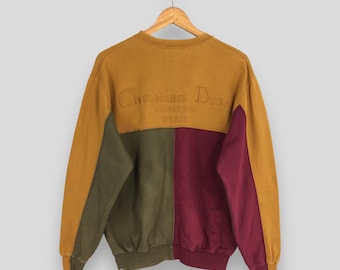 Vintage 90s Christian Dior Monsieur Multicolor Sweatshirt Large CD Dior Embroidery Logo Crewneck Dior Sport Jumper Dior Paris Sweater Size L