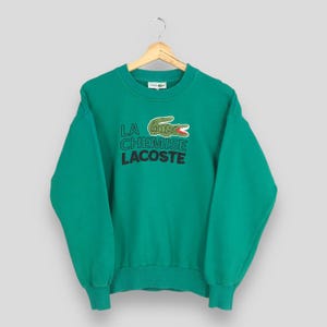 Vintage 90s La Chemise Lacoste Green Sweatshirt Medium Lacoste Embroidered Logo Jumper Lacoste Sportswear Crewneck Lacoste Usa Sweater M