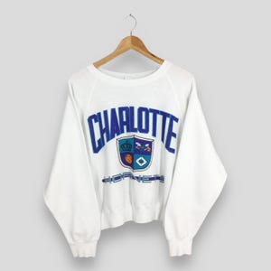 Vintage Charlotte Hornets NBA Sweatshirt Medium Charlotte Hornets Printed Crewneck Jumper Hornets National Basketball Team Sweater Size M