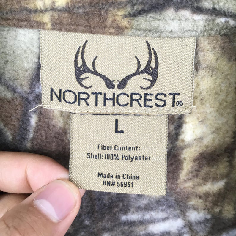 Bluza polarowa Northcrest Mossy Oak Camouflage z zamkiem błyskawicznym, duża, myśliwska, outdoorowa, z nadrukiem prawdziwego drzewa, kurtka moro, rozmiar L zdjęcie 5