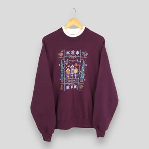 Vintage 90s Morning Suns Yellow Cardinal Bird Sweatshirt Medium Aesthetic Bird House Christmas Printed Crewneck Preppy Cozy Sweater Size M
