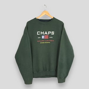 Vintage 90s Chaps Ralph Lauren Sweatshirt Large Chaps Ralph Lauren Printed Logo Crewneck Chaps Sportswear Jumper Chaps Usa Cozy Sweater L