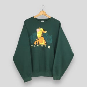 Vintage 90s Tigger Walt Disney Sweatshirt Large Tigger Disney Character Printed Jumper Disneyland Crewneck Tigger Pullover Sweater Size L