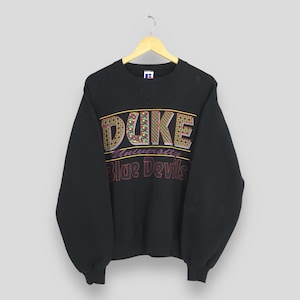 Vintage Duke University Sweatshirt Large DU Duke Blue Devils Printed Graphic Crewneck Duke University Jumper Blue Devils Russell Sweater L