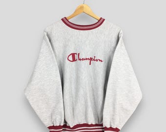 Vintage 80's Champion Reverse Weave Gray Sweatshirt Medium