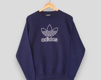 Vintage 90er Jahre Adidas Trefoil Sweatshirt Medium Adidas Trefoil Gedruckt Logo Sportswear Crewneck Adidas Pullover Adidas Trefoil Pullover Größe M