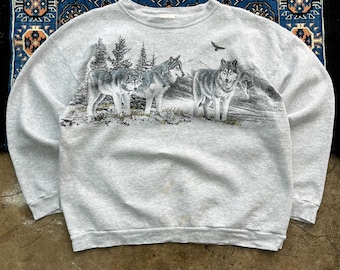 Vintage Artisans Sunschein Designs Deer Animal Sweatshirt Xlarge