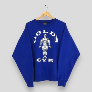 Vintage Golds Gym USA Blue Sweatshirt Large Gold's Gym Muscle Joe