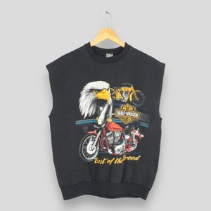 Vintage 90s Harley Davidson Best Of The Breed Motorcycle Eagles Sweatshirt Medium Harley Hog Chopper Jumper Biker County Riders Sleeveless M