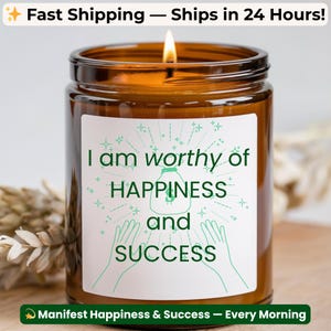 Motivational Quotes Candle Gift Positive Affirmation Scented Candle Manifestation Mindfulness Gift Inspirational Quote Birthday Gift for her