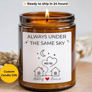 Custom Long Distance Friend Candle, Personalized Bestie Friendship Gift, Birthday Unique Best Friend Candle Gift