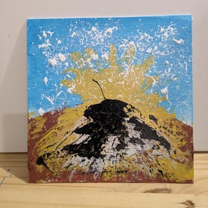 0305D - peinture acrylique abstraite 25x25cm (2025)