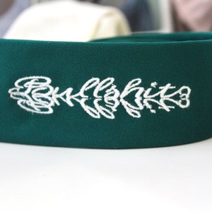 Emerald Green Satin Necktie: Hidden Swear Word - "Bullshit"