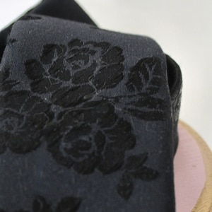 Black Tone on Tone Floral Embossed Necktie