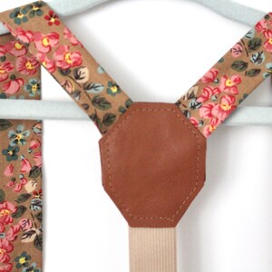 Taupe and Floral Suspenders image 4