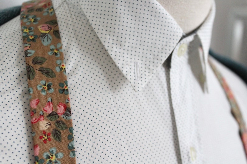 Taupe and Floral Suspenders image 9