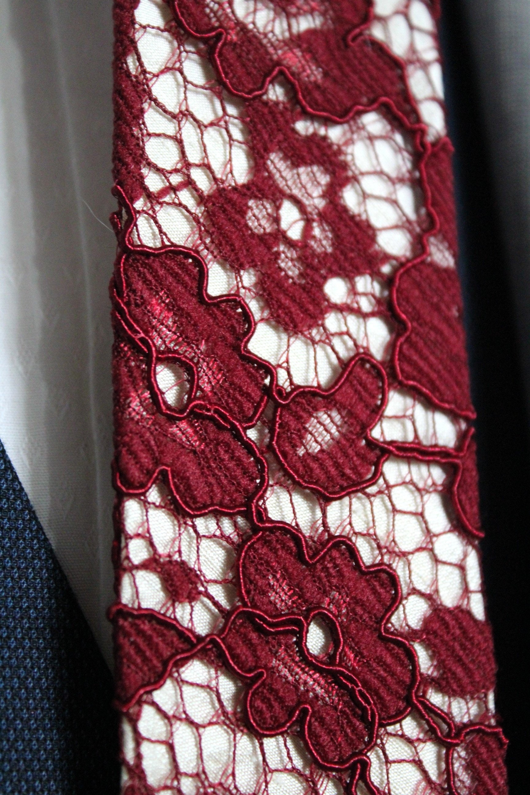 burgundy and gold necktie