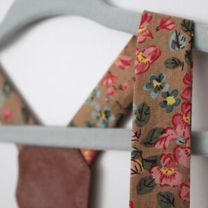 Taupe and Floral Suspenders image 5