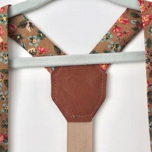 Taupe and Floral Suspenders image 7