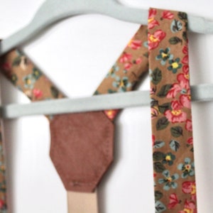 Taupe and Floral Suspenders image 6