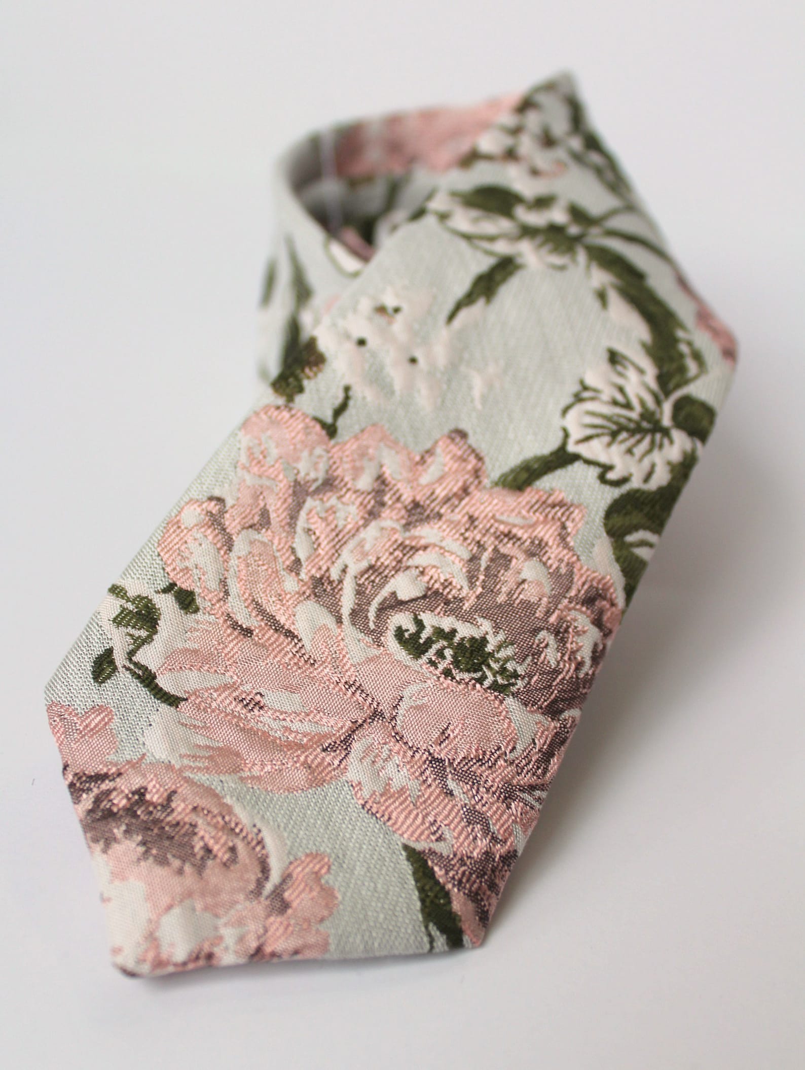 blush and grey tie