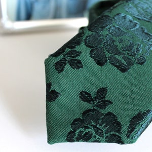 Forest Green Subtle Floral Necktie