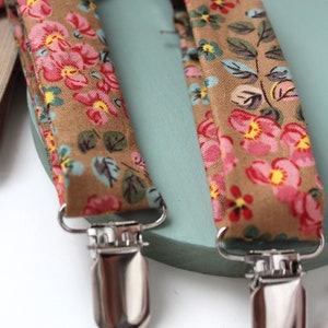 Taupe and Floral Suspenders image 2