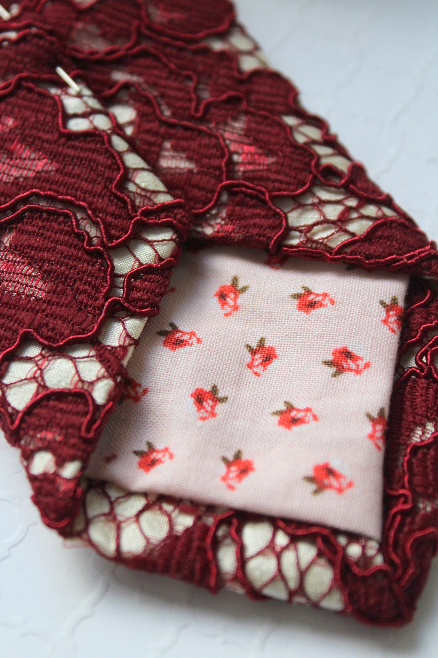 burgundy and gold necktie