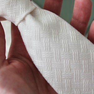 Weave Textured Soft Ivory Necktie