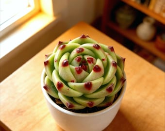 Echeveria 'Blue Dragon', suculenta viva / roseta compacta de interior para decoración moderna de hogar y oficina