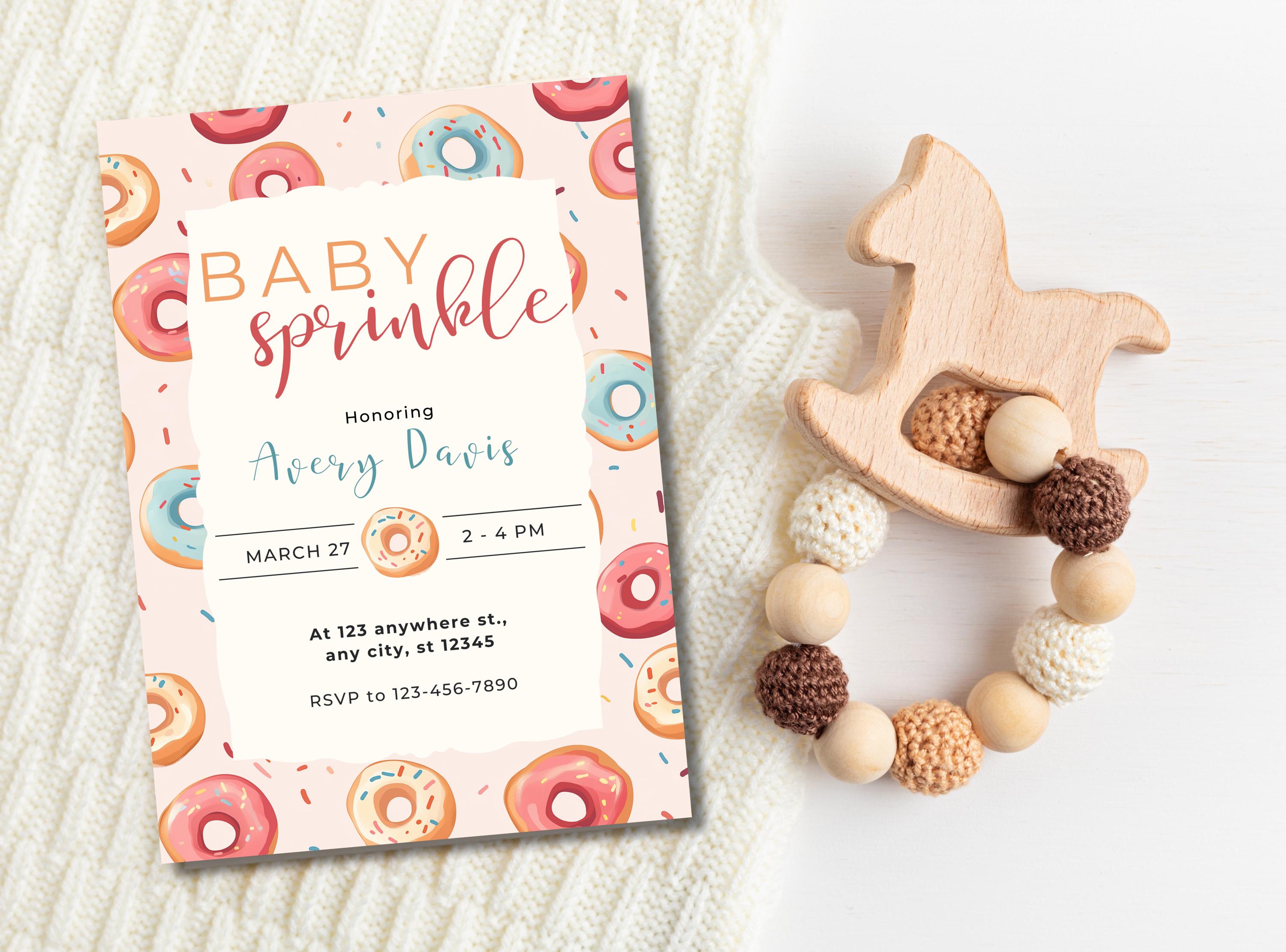 Donut Sprinkle Baby Shower Invitation, Sweet Treat Sprinkle Shower ...