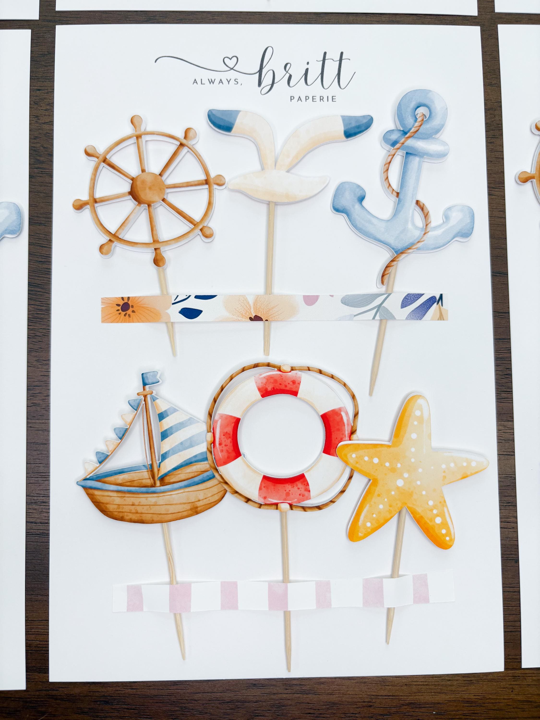 Nautical cupcake - Etsy México, image size:2250x3000