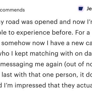 Peut inclure: A commentaire client avec une note de 5 &eacute;toiles et une coche de recommandation. L'avis est de Jesus Aguayo, dat&eacute; du 20 octobre 2025. Le texte d&eacute;crit une exp&eacute;rience positive et un d&eacute;veloppement personnel.
