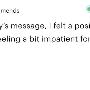 May include: A customer review with a 5-star rating and a recommendation. The review text mentions a positive shift and recommends the product. The response from Sally includes a thank you message with a rose and smiling face emoji.