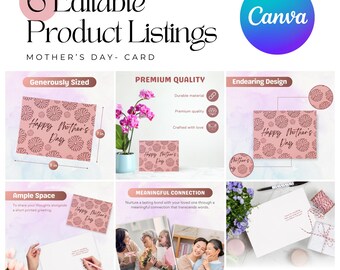 Mother day card Listing Templates | Mothers day gift | Father day | Gift ideas | Works on Amazon, eBay, Etsy, Walmart, Shopify, Bol
