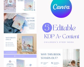Amazon A Plus Content Template for Childrens Story Book KDP, Canva Editable EBC Design, Amazon Book Listing Template