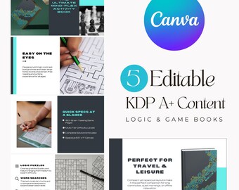 Amazon A Plus Content Canva Template for Logic and Game Books KDP, Editable A Plus Design, Amazon Book Listing Template