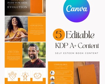 Amazon A+ Content EBC Design for Personality Books, Amazon A+ Templates, EBC Design, Self-Esteem, Canva Editable, KDP Listing