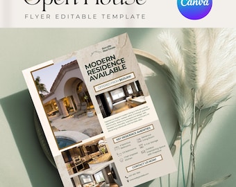 Real Estate Open House Flyer Canva Template, Editable Realtor Flyer, Just Listed Flyer, Real Estate Marketing, Printable Flyer