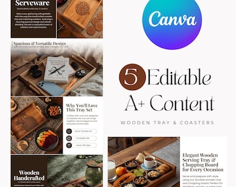 Amazon A Plus Content Template for Tray and Chopping Board, Canva Editable EBC Design, Amazon Listing Graphics, Kitchen and Home Sellers
