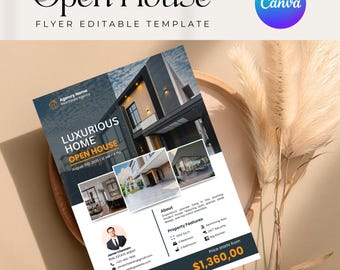 Open House Flyer | Real Estate Open House Flyer Template | Just Listed Flyer | Real Estate Marketing | Editable Canva Template | Postcard