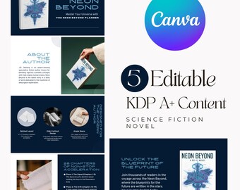 Amazon A Plus Content Canva Template for Science Fiction Book KDP, Editable A Plus Design for Fiction Authors and Listings | Designries