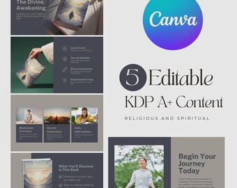 Amazon A Plus Content Template for Religious Spiritual KDP Book, Canva Editable EBC Design, Faith Based Amazon Book Listing