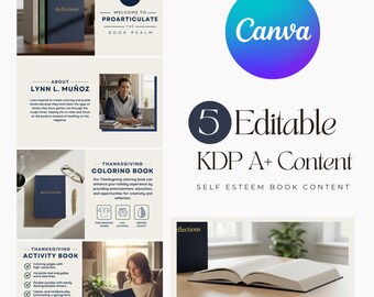 KDP Amazon A+ Content Template for Self Esteem, Canva Book Template, Amazon EBC Design, KDP A+ Template, Self Help Book Listing