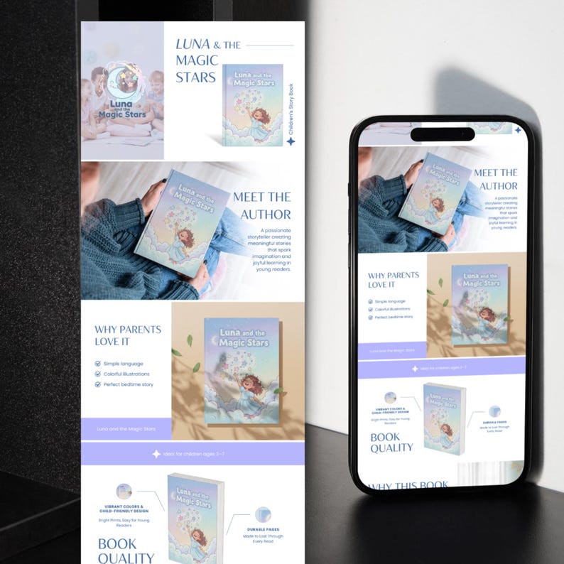 Amazon A Plus Content Template for Childrens Story Book KDP, Canva ...