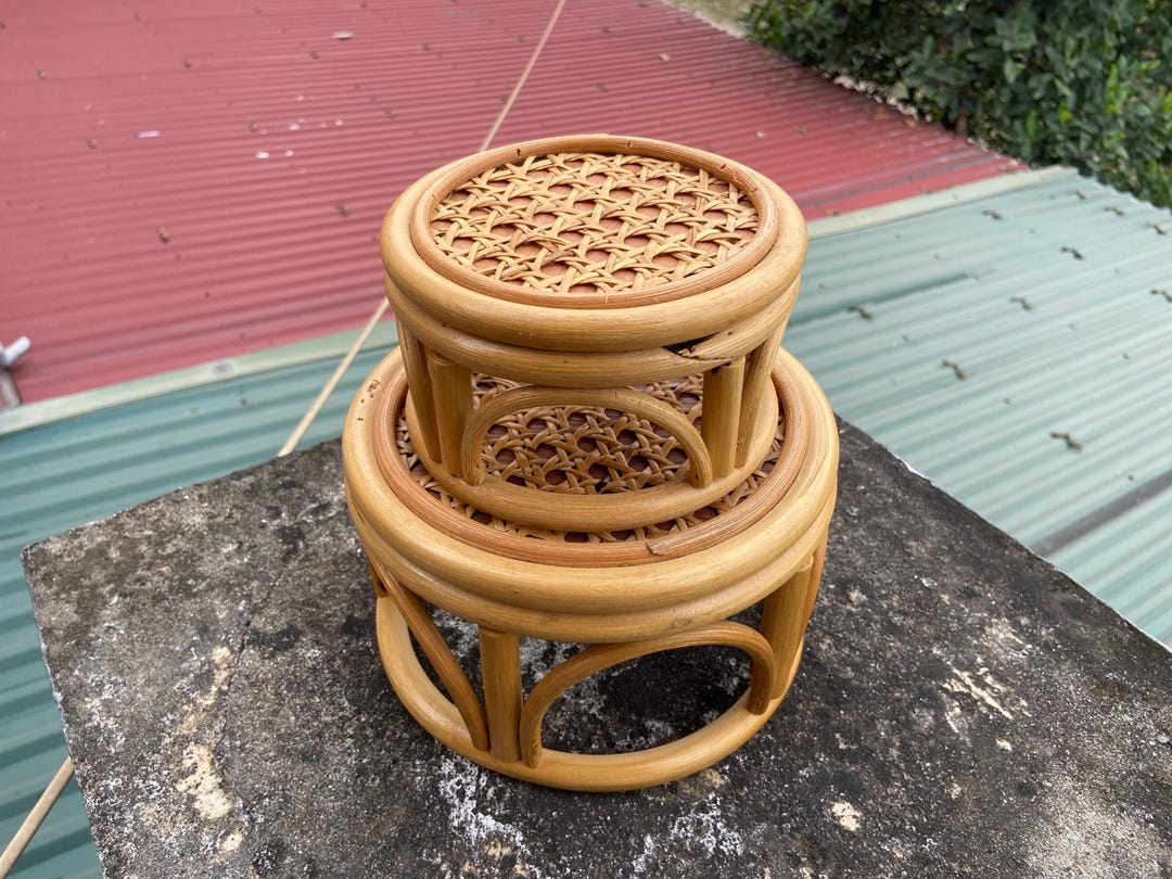 Wicker Riser Small Boho Rattan Wicker Round Riser Plant Stand Indoor,rustic ...