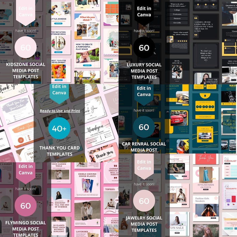 3500+ Canva Editable Social Media Templates Mega Bundle for – Instagram ...