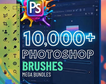 10,000+ Photoshop Brushes Mega Bundle – Textures, Watercolor, Grunge, Smoke, Fire & Special Effects Brushes for Digital Art Updated